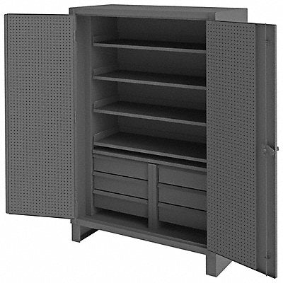 DURHAM MFG HDCDP2448784SS6B95 Combo Drawer Pegboard Cab 78 H 48 W Grey