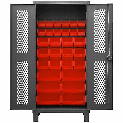 DURHAM MFG HDCV3630B1795 K4945 Bin Cabinet 78 x36 x24 Grey 30RedBns