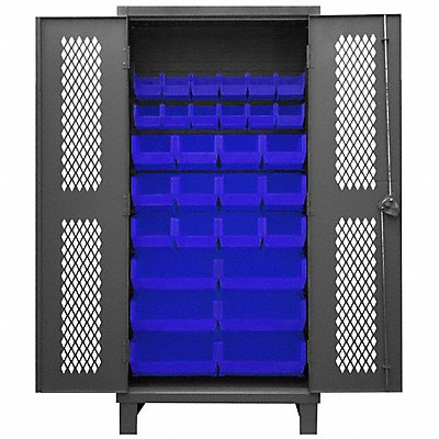DURHAM MFG HDCV3630B5295 K4945 Bin Cabinet 78 x36 x24 Grey 30BlueBns