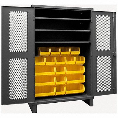 DURHAM MFG HDCV4818B3S95 K4953 Bin Cabinet 78 x48 x24 Grey 18YellowBns
