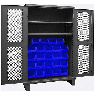 DURHAM MFG HDCV4824B2S5295 K4954 Bin Cabinet 78 x48 x24 Grey 24BlueBns