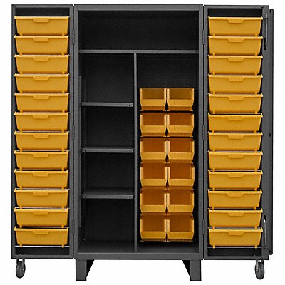 DURHAM MFG HDJ3612DC24TB4S95 Bin Cabinet 78 x36 x36 Grey 36YellowBns
