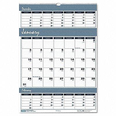 HOUSE OF DOOLITTLE HOD342 Wall Calendar 3-Months-Per-Page 12x17 In