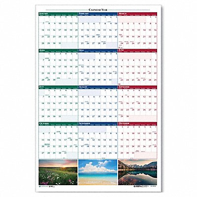 HOUSE OF DOOLITTLE HOD393 Wall Calendar Reverse/Erase 24x37 In.