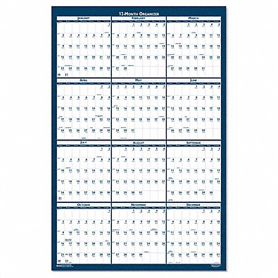 HOUSE OF DOOLITTLE HOD396 Wall Calendar Reverse/Erase 24x37 In.