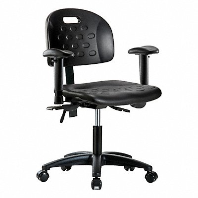 GRAINGER BRHPDHCHRGT0A1RCBLK Poly Chair Low Arms Castors Black