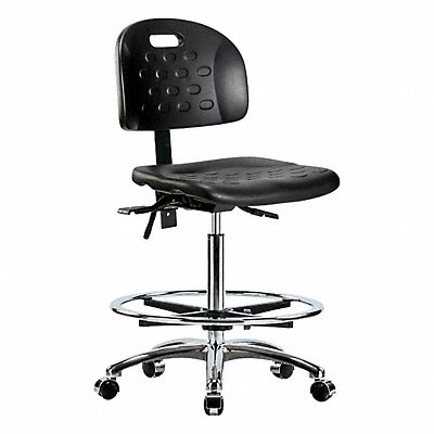 GRAINGER BRHPHBCHCRT0A0CFCCBLK Poly Chair Chrome High FR Cast Black