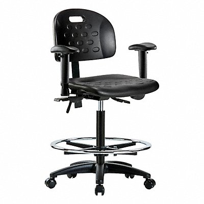 GRAINGER BRHPHBCHRGT0A1CFRCBLK Poly Chair High AA FR Castors Black