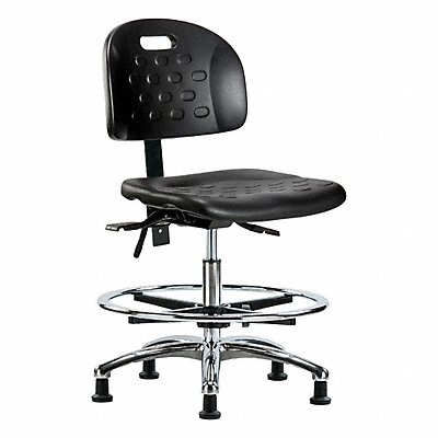 GRAINGER BRHPMBCHCRT0A0CFRGBLK Poly Chair Chrome Med FR Stat Black