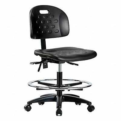 GRAINGER BRHPMBCHRGT0A0CFRCBLK Poly Chair Med FR Castors Black Poly