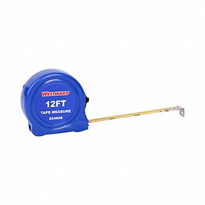 WESTWARD 824K08 Tape Measure Steel Blade 12 ft
