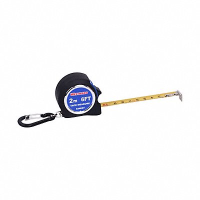 WESTWARD 824K07 Key Chain Tape Measure Steel Blade 6 ft