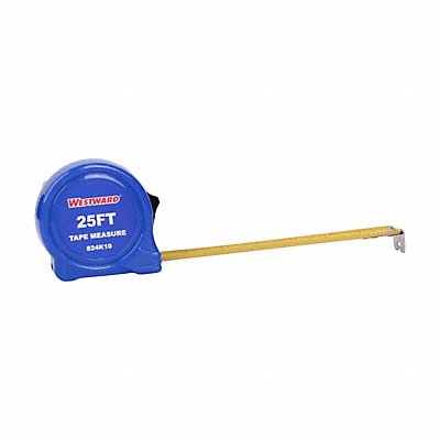 WESTWARD 824K10 Tape Measure Steel Blade 25 ft