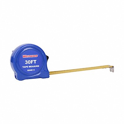 WESTWARD 824K11 Tape Measure Steel Blade 30 ft