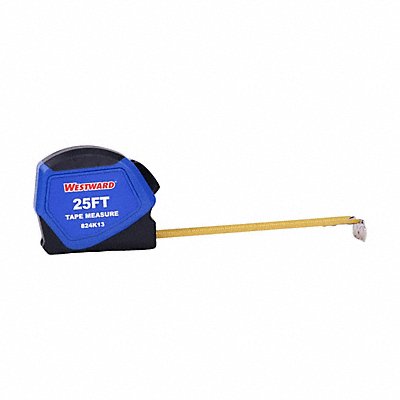 WESTWARD 824K13 Tape Measure Steel Blade 25 ft
