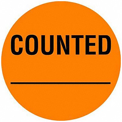 TAPECASE 16U828 D6074 Inventory Control Label Orange PK1000