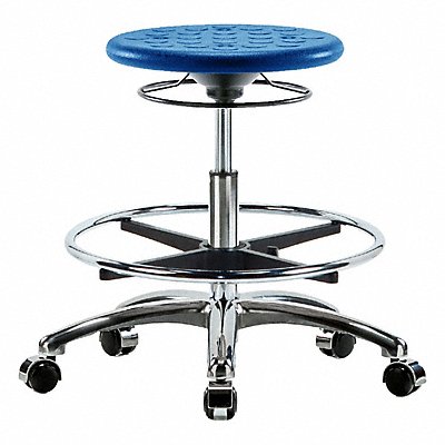 BLUE RIDGE ERGONOMICS IPMBSOCRCFCCBLU Polyurethane Stool 300 lb Cap. Blue