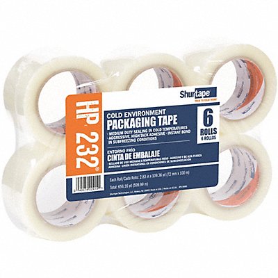 GRAINGER HP232 Packaging Tape 1.9 mil Clear PK24