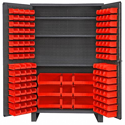 DURHAM MFG JC1373S1795 K4915 Bin Cabinet 78 x48 x24 Grey 137RedBns