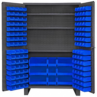 DURHAM MFG JC1373S5295 K4915 Bin Cabinet 78 x48 x24 Grey 137BlueBns