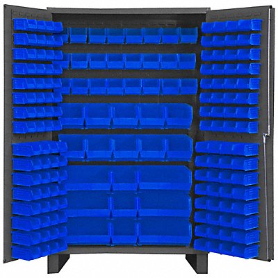 DURHAM MFG JC1715295 K4893 Bin Cabinet 78 x48 x24 Grey 171BlueBns