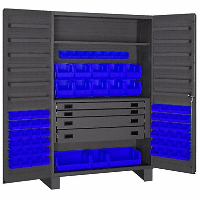 DURHAM MFG JCBDLP694RDR5295 K4939 Bin Cabinet Grey 78 x48 x24 69BlBns
