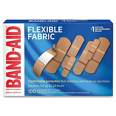BAND-AID 11507800 Bandages Flexible Assorted 100 PK100
