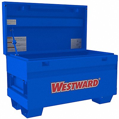 WESTWARD 817ZE1 Jobsite Box Padlockable Blue 14 ga