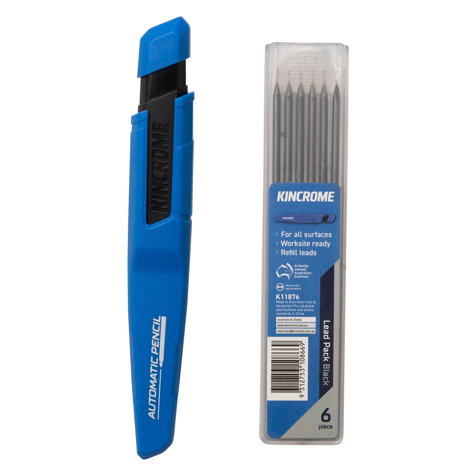 Kincrome K11870 Automatic Mechanical Pencil and Black Refill Pack