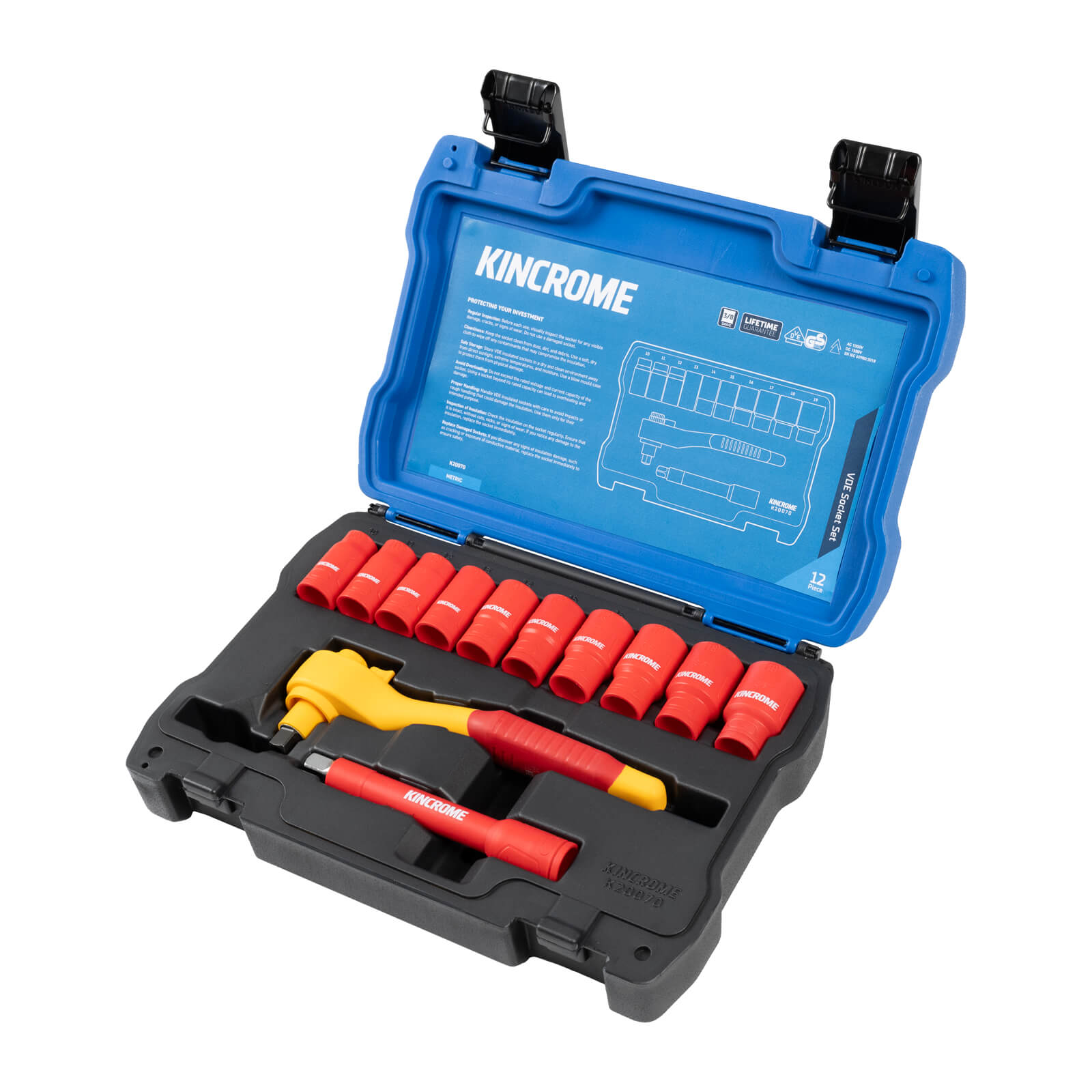 Kincrome K20070 VDE Socket Set 12 Piece 3/8 Drive - Metric