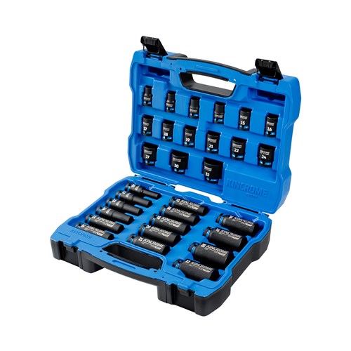Kincrome K2097 Standard & Deep Impact Socket Set 30 Piece 1/2" Drive - Metric