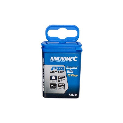 Kincrome K21344 Hex 5mm Impact Bit 50mm 10 Piece
