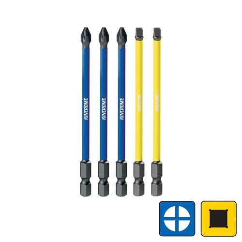 Kincrome K21520 Phillips & Square #2 Impact Bit Mixed Pack 100mm 5 Piece