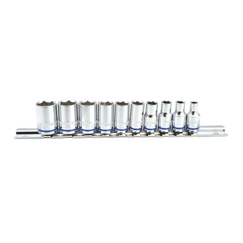 Kincrome K2170 Socket Set 10 Piece 1/4" Drive (Mirror Polish) - Metric