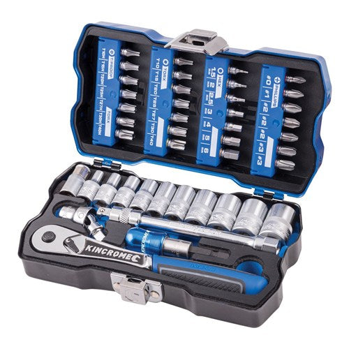 Kincrome K27000 LOK-ON Socket & Bit Set 43 Piece 1/4" Drive