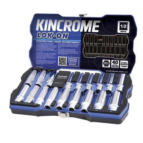 Kincrome K27060 LOK-ON Socket & Spark Plug Set 18 Piece 1/2" Drive