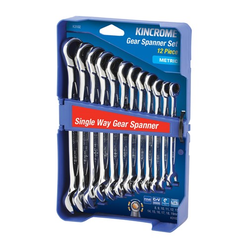 Kincrome K3102 Single Way Gear Spanner Set 12 Piece - Metric