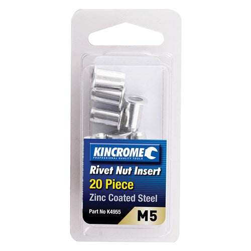 Kincrome K4955 Rivet Nut Insert M5 (Zinc Coated Steel) - 20 Pack
