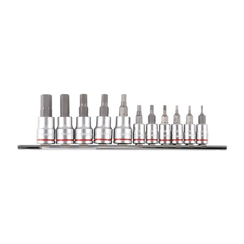 Kincrome K5024 Hex Socket Set Short Series 11 Piece 1/4 & 3/8 Drive - Imperial