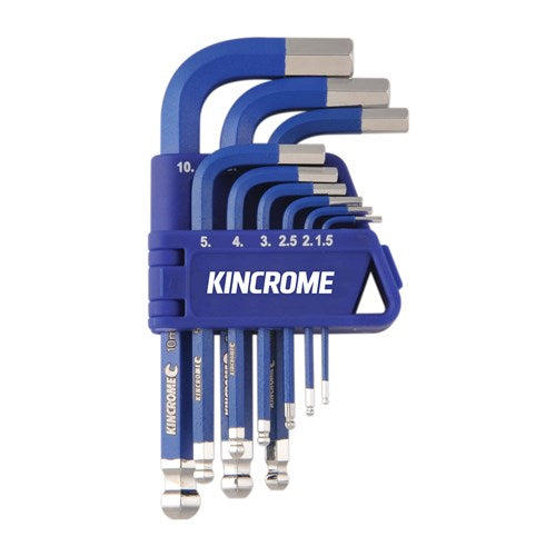 Kincrome K5143 Ball Joint Hex Key & Wrench Set Short Series 9 Piece