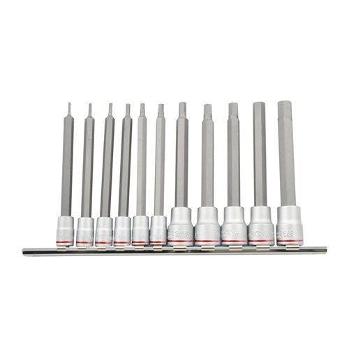 Kincrome K5224 Hex Socket Set Long Series 11 Piece 1/4 & 3/8 Drive - Imperial