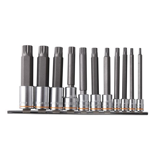 Kincrome K5227 Spline Bit Rail 11 Piece 1/4, 3/8 & 1/2" Drive