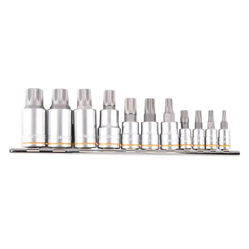 Kincrome K5228 Spline Bit Rail 11 Piece 1/4, 3/8 & 1/2" Drive