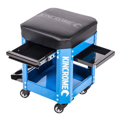 Kincrome K8114 Workshop Creeper Seat 2 Drawer Electric Blue