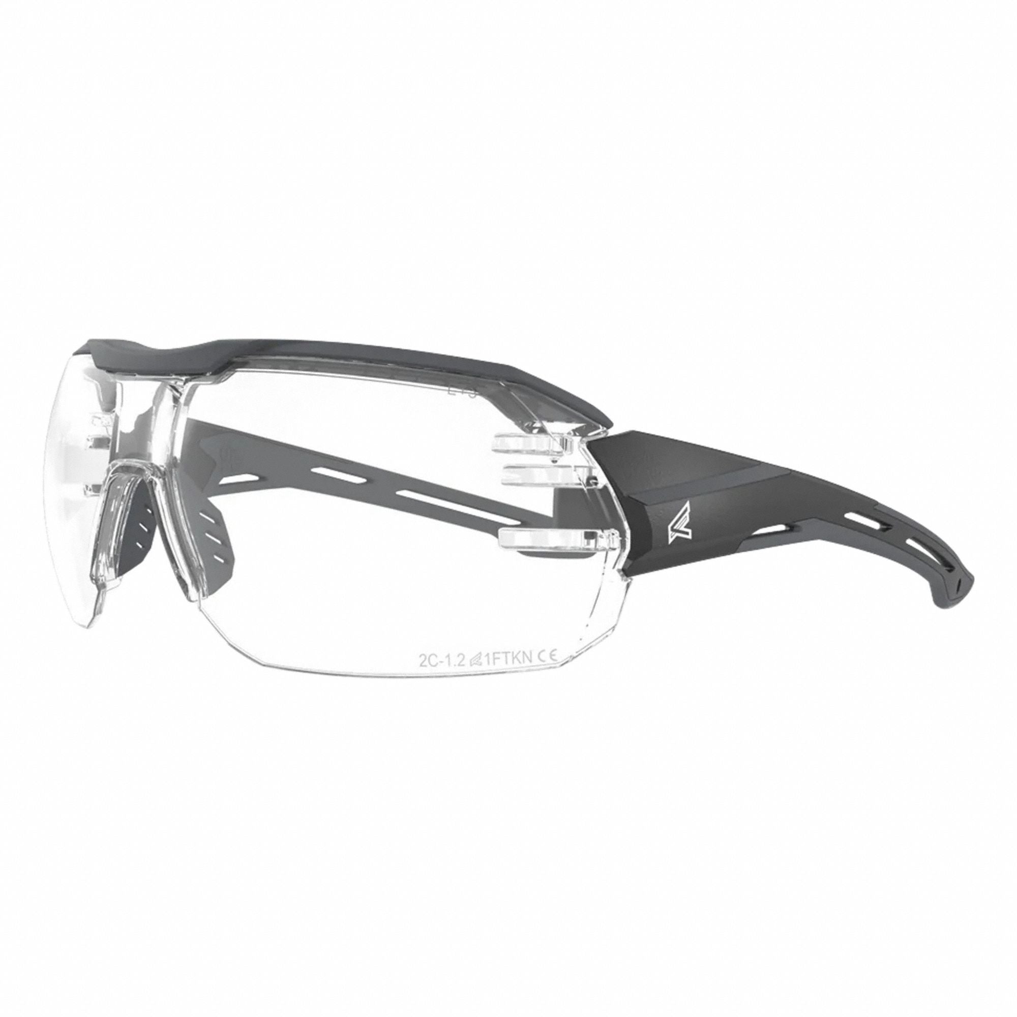 EDGE EYEWEAR KB121VS Safety Glasses Clear VaporShield Blk/Gry