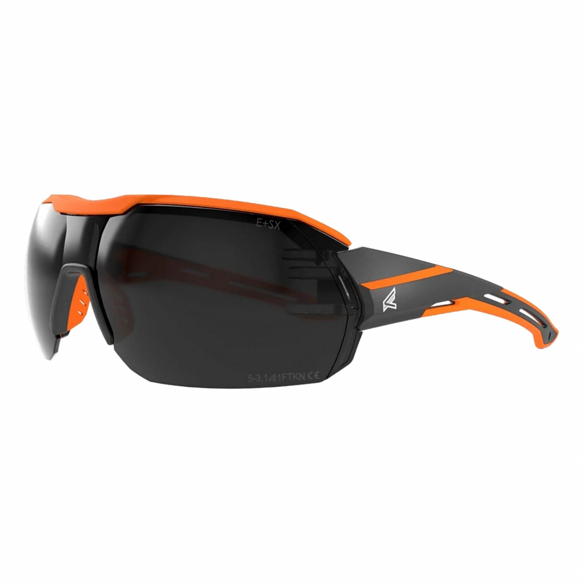 EDGE EYEWEAR KB136VS Safety Glasses Smoke VaporShield Blk/Org