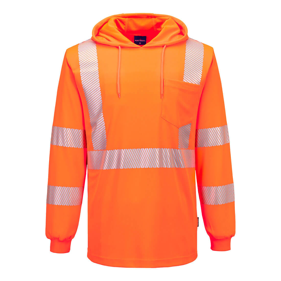 Portwest L042 Hi-Vis Lightweight Hooded T-Shirt L/S