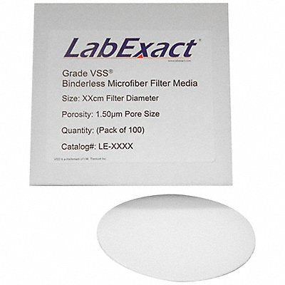 LABEXACT 12K996 Glass Mic Filter 11 cm Dia 1.5 um PK100
