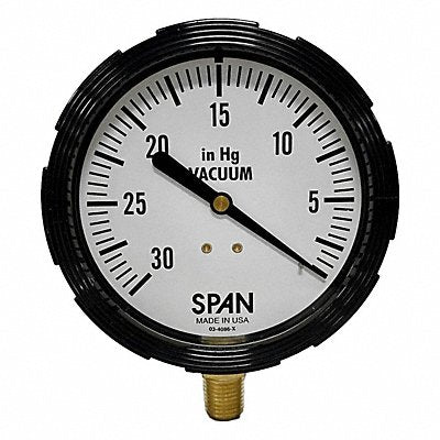 SPAN LFS31030HGGQCCERT Vacuum Gauge Certified 0-30 InHg