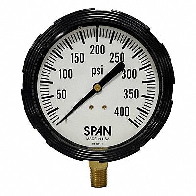 SPAN LFS310400PSIGQCCERT Pressure Gauge Certified 0-400 psi